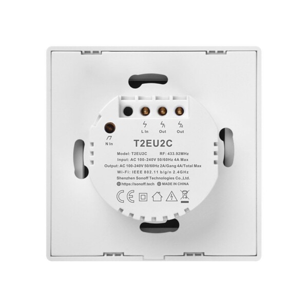 Smart Switch WiFi + RF 433 Sonoff T2 EU TX (2-channel) distributor