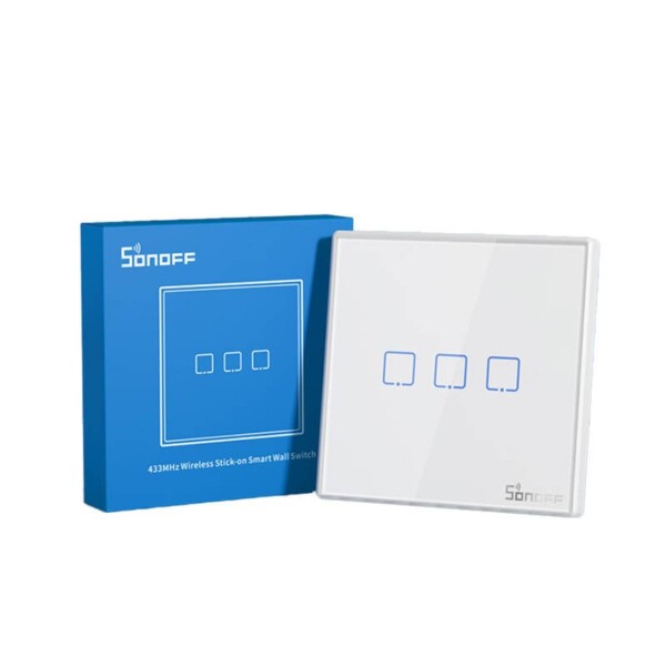 Sonoff wireless 433MHz smart wall switch T2EU3C-RF (3-channel) cena