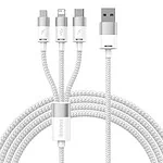 3in1 USB cable Baseus StarSpeed Series, USB-C + Micro + Lightning 3,5A, 1.2m (White)