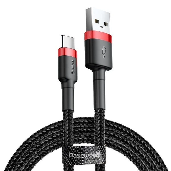 Baseus Cafule kabel USB-C 3A 1m (červený černý)