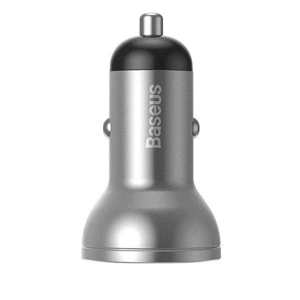 Baseus Digital Display Dual USB 4.8A Car Charger 24W Silver sk