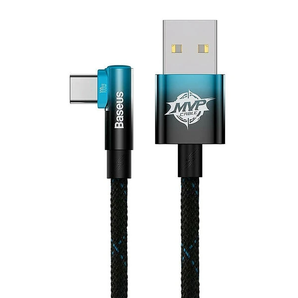 Baseus Elbow 1m 100W USB to USB-C angled cable (black-blue) distributor