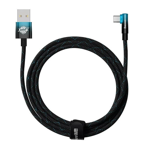 Baseus Elbow USB to USB-C 100W 2m angled cable (black-blue)