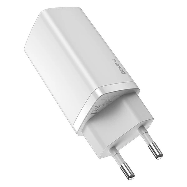 Baseus GaN2 Lite Quick Travel Charger USB+C 65W EU (white) distributor