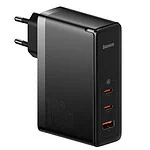 Baseus GaN5 Pro wall charger 2xUSB-C + USB, 140W (black)