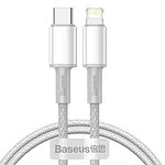 Baseus High Density Braided Cable Type-C to Lightning, PD,  20W, 1m (white)