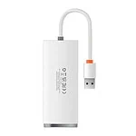 Baseus Lite Series Hub 4in1 USB to 4x USB 3.0, 25cm (White)