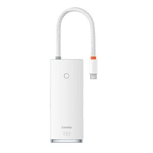 Baseus Lite Series Hub 5w1 USB-C to 3x USB 3.0 + USB-C + HDMI (white)