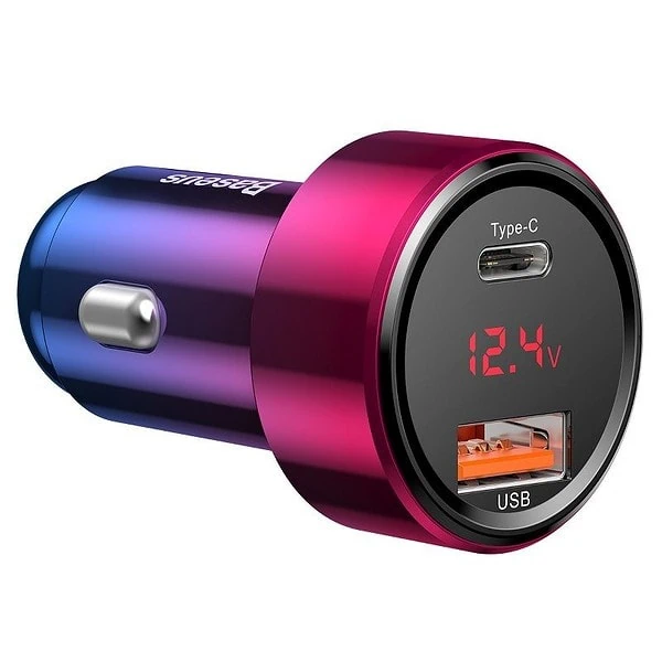 Baseus Magic Car Charger USB + USB-C QC 4.0  PD 45W (Red+Blue) cena