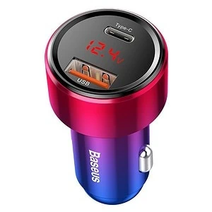 Baseus Magic Car Charger USB + USB-C QC 4.0  PD 45W (Red+Blue)