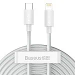 Baseus Simple Wisdom Data Cable Kit USB-C to Lightning PD 20W (2PCS/Set) 1.5m White