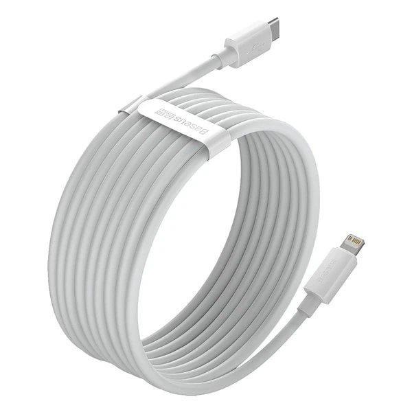 Baseus Simple Wisdom Data Cable Kit USB-C to Lightning PD 20W (2PCS/Set) 1.5m White sk