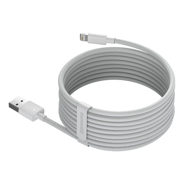 Baseus Simple Wisdom Data Cable Kit USB to Lightning 2.4A (2PCS/Set）1.5m White navod