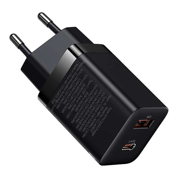 Baseus Super Si Pro Quick Charger USB + USB-C 30W (black) sk