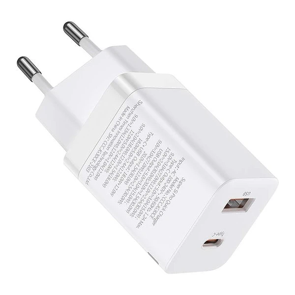 Baseus Super Si Pro Quick Charger USB + USB-C 30W (white) sk