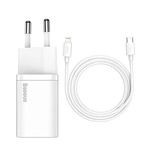 Baseus Super Si Quick Charger 1C 20W with USB-C cable for Lightning 1m (white)