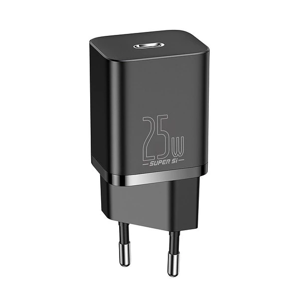 Baseus Super Si Quick Charger 1C 25W with USB-C cable for USB-C 1m (black) sk