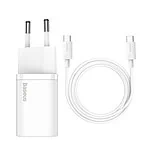 Baseus Super Si Quick Charger 1C 25W with USB-C cable for USB-C 1m (white)