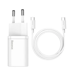 Baseus Super Si Quick Charger 1C 25W with USB-C cable for USB-C 1m (white)