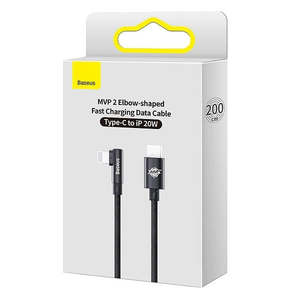 Baseus USB-C to Lightning MVP 20W 2m Cable (Black) distributor