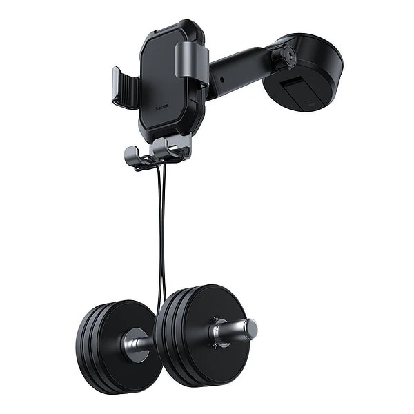 Gravity car mount for Baseus Tank phone with suction cup (black) sk