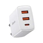 Nabíjačka Baseus Compact Quick Charger, 2xUSB, USB-C, PD, 3A, 30W (biela)