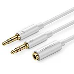 UGREEN AV140 AUX audio splitter headphone + microphone to 3.5 mm mini jack cable, amelinium (white)