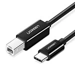 USB 2.0 C-B UGREEN US241 to 2m printer cable (black)