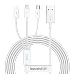 USB cable 3in1 Baseus Superior Series, USB to micro USB / USB-C / Lightning, 3.5A, 1.2m (white)