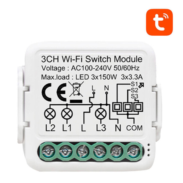 Smart Switch Module WiFi Avatto N-WSM01-3 TUYA navod