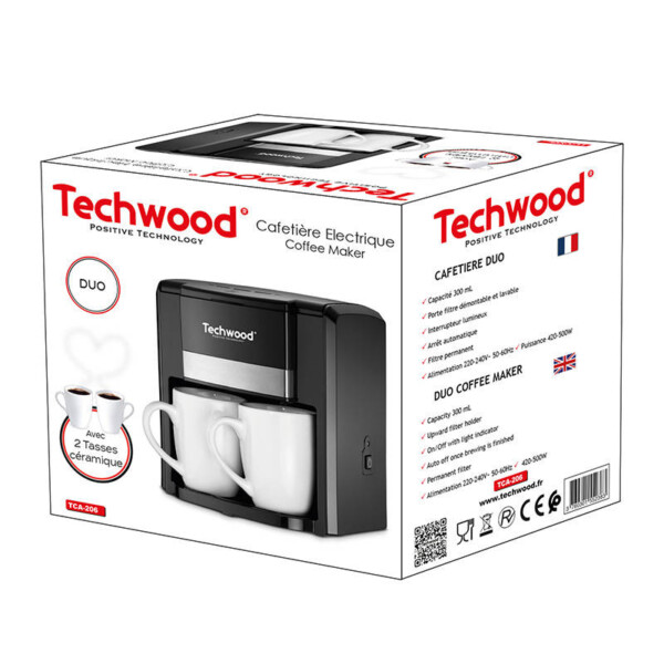 Techwood 2-cup pour-over coffee maker (black) cena