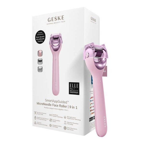 Micro Needle Face Roller 9in1 Geske with APP (pink)