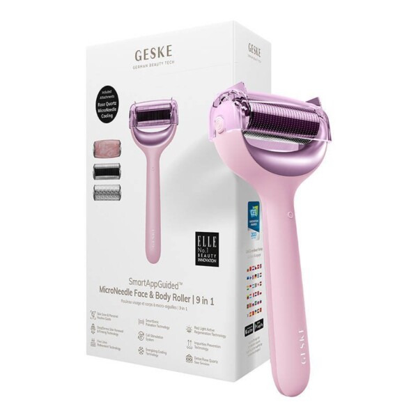 MicroNeedle Face&Body Roller 9in1 Geske with APP (pink)