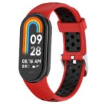 Silikónový dierkovaný remienok pre Xiaomi Smart Band 8 - Červený