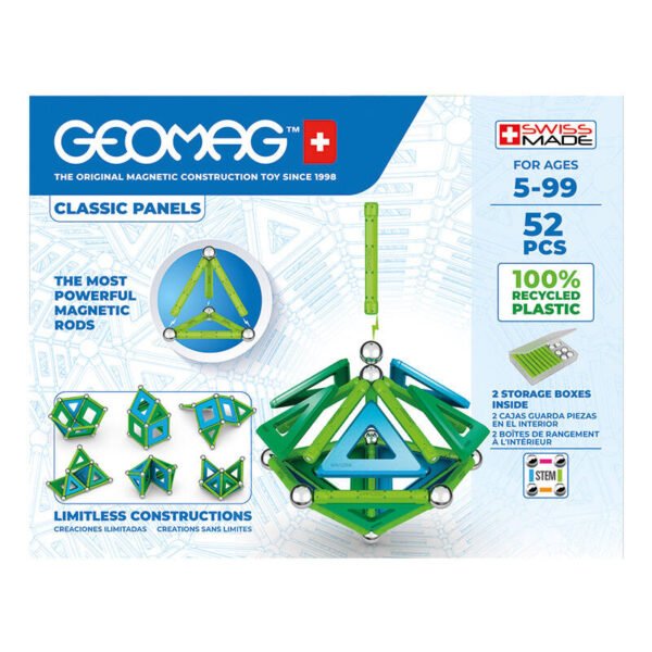 Klocki magnetyczne Classic Panels Recycled 52 elementy GEOMAG GEO-471 navod