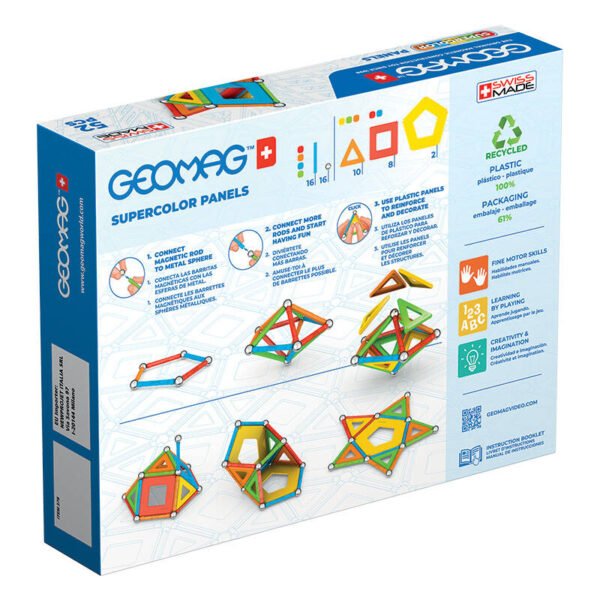 Magnetic Supercolor Panel Recycled blocks 52 pieces GEOMAG GEO-378 navod