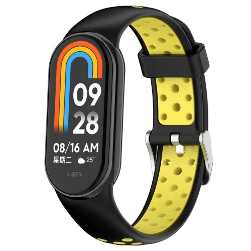 Silikónový dierkovaný remienok pre Xiaomi Smart Band 8 - Žltý