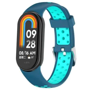 Silikónový dierkovaný remienok pre Xiaomi Smart Band 8 - Modromodrý