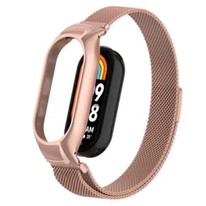 Magnetický kovový náramok pre Xiaomi Band 8 - Ružový