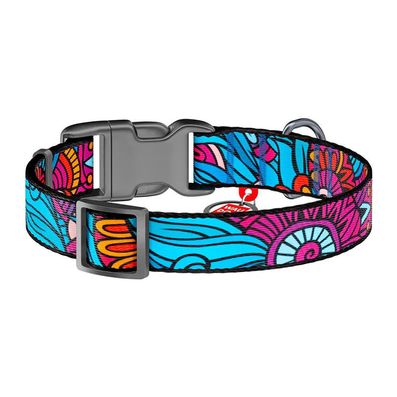 Nylon dog collar with QR code Waudog "Summer" size L cena